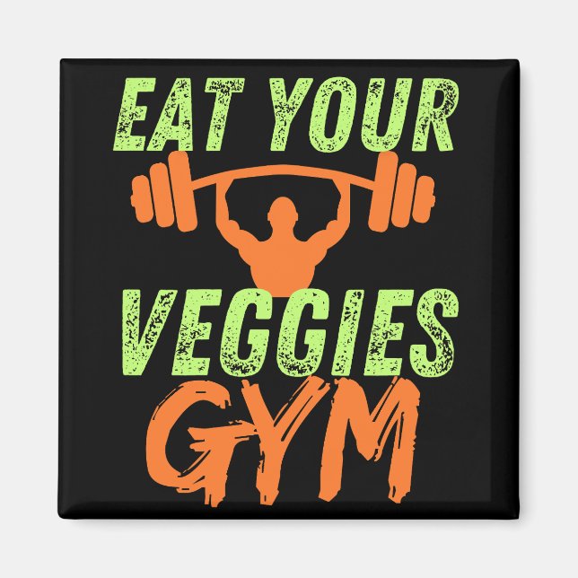 Essen Sie Ihr Veggies Veganes Motivationsangebot Magnet (Vorne)