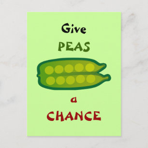 Essen Sie Ihre Veggies geben PEAS eine Chance Post Postkarte