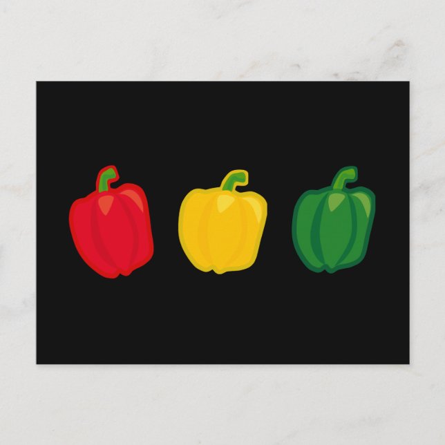 Essen Sie Ihre Veggies-Paprikaschoten Postkarte (Vorderseite)