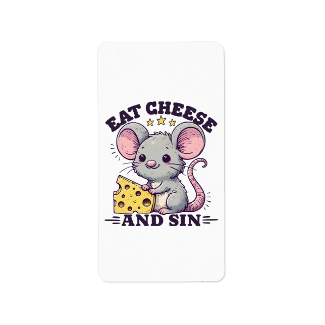 Essen Sie Käse und Sin Adressaufkleber (Vorne)