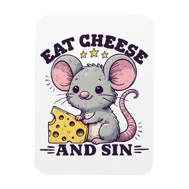 Essen Sie Käse und Sin Magnet (Vertikal)