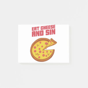 Essen Sie Käse und Sin Post-it Klebezettel