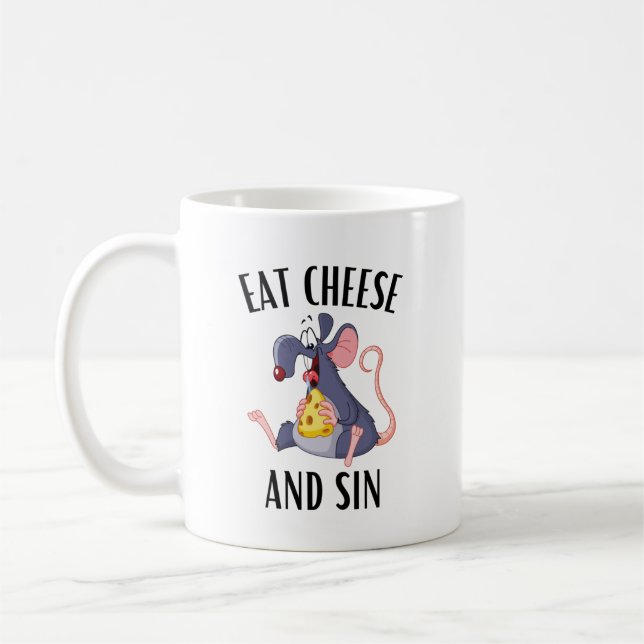Essen Sie Käse und Sünde Kaffeetasse (Links)