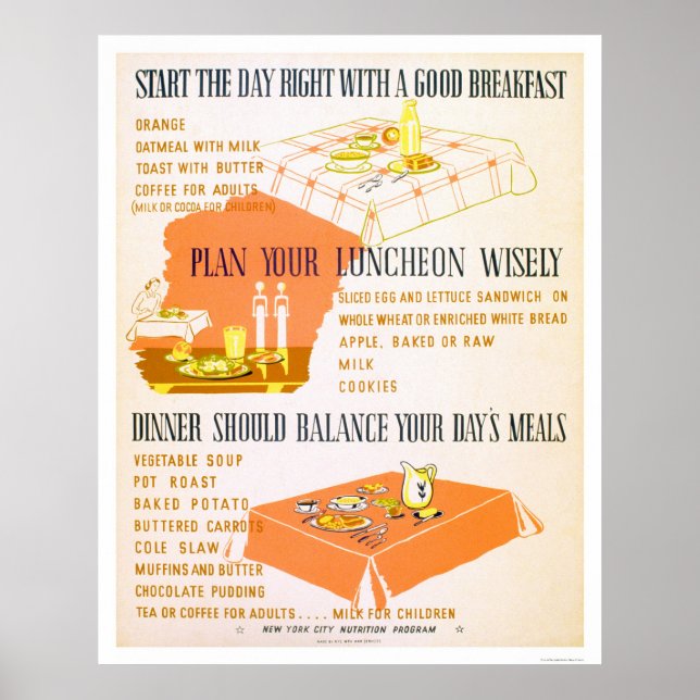 Essen Sie klugerweise gesund 1942 WPA Bleibe Poster (Vorne)