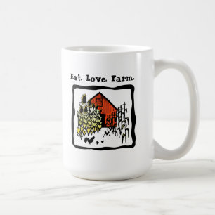 Essen Sie. Liebe. Bauernhof. Kaffee-Tasse Tasse