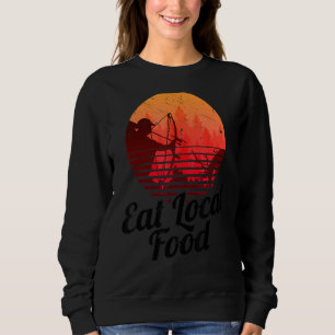 Essen Sie lokale Lebensmittel Bowhun Retro Jäger 8 Sweatshirt