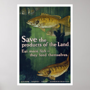 Essen Sie mehr Fisch-Plakat 1917 Poster