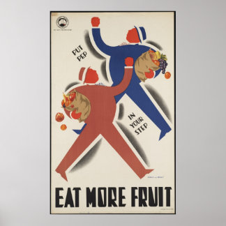 Essen Sie mehr Obst Vintage Reiseplakat und Retro Poster