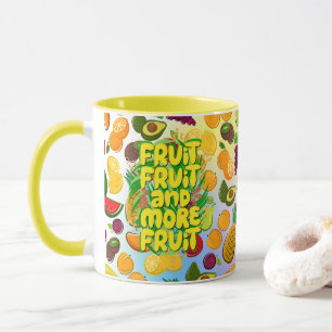 Essen Sie mehr Obst Yoga für motivierend gesunde Tasse