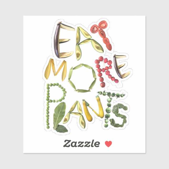 Essen Sie mehr Pflanze - Erinnerung gesund essen Aufkleber (Blatt)