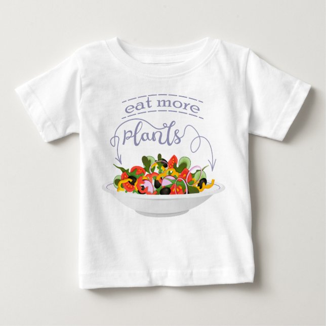 Essen Sie mehr Pflanze Frischsalat Motivation Buch Baby T-shirt (Vorderseite)