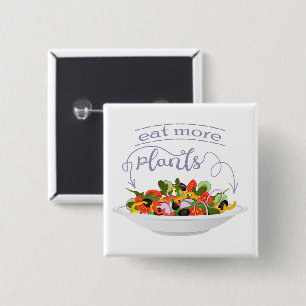 Essen Sie mehr Pflanze Frischsalat Motivation Buch Button
