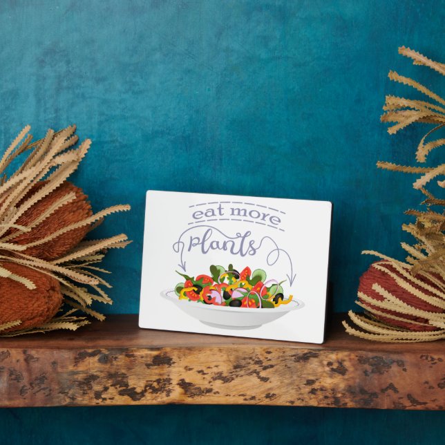 Essen Sie mehr Pflanze Frischsalat Motivation Buch Fotoplatte (Seite)