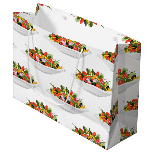 Essen Sie mehr Pflanze Frischsalat Motivation Buch Große Geschenktüte (Vorderseite Schrägansicht)