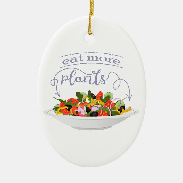 Essen Sie mehr Pflanze Frischsalat Motivation Buch Keramik Ornament (Vorne)