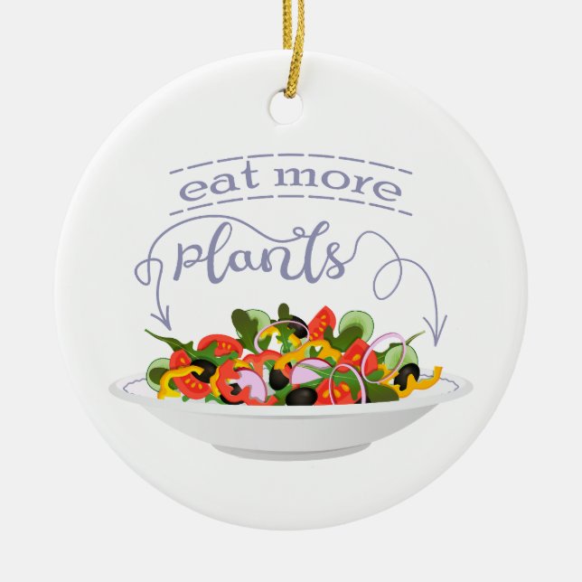 Essen Sie mehr Pflanze Frischsalat Motivation Buch Keramik Ornament (Vorne)