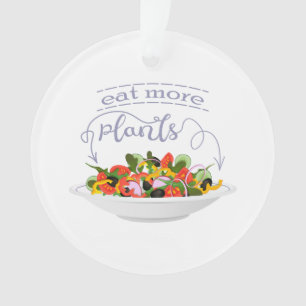 Essen Sie mehr Pflanze Frischsalat Motivation Buch Ornament
