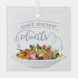 Essen Sie mehr Pflanze Frischsalat Motivation Buch Ornament Aus Glas