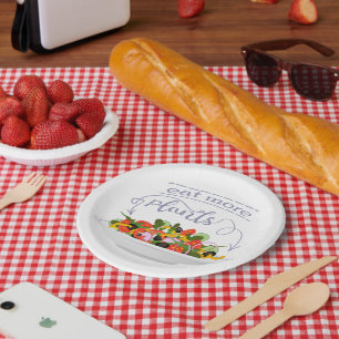 Essen Sie mehr Pflanze Frischsalat Motivation Buch Pappteller