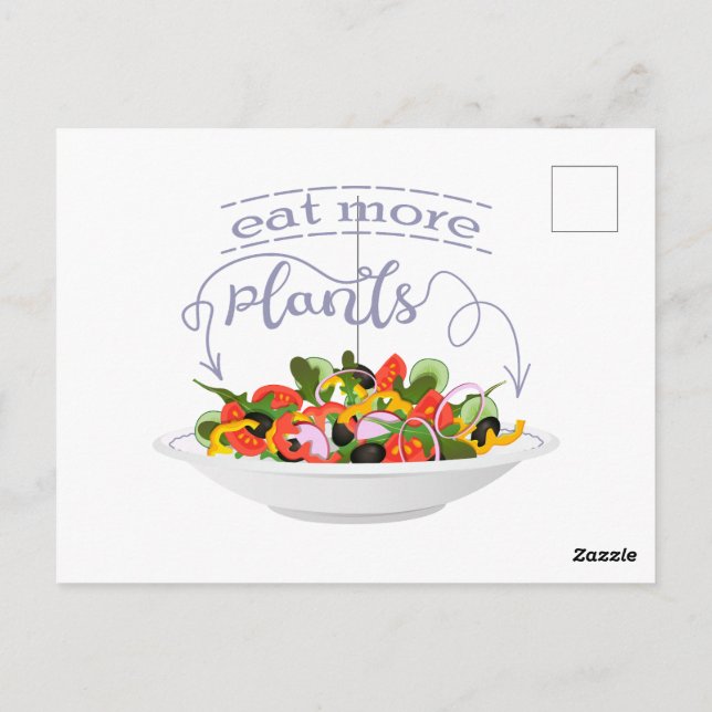 Essen Sie mehr Pflanze Frischsalat Motivation Buch Postkarte (Rückseite)