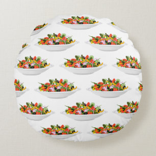 Essen Sie mehr Pflanze Frischsalat Motivation Buch Rundes Kissen