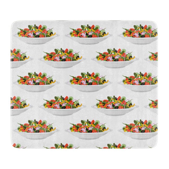 Essen Sie mehr Pflanze Frischsalat Motivation Buch Schneidebrett (Vorderseite)