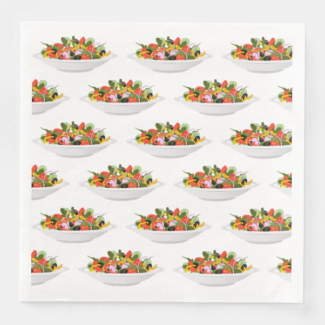 Essen Sie mehr Pflanze Frischsalat Motivation Buch Serviette (Vorderseite)