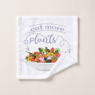 Essen Sie mehr Pflanze Frischsalat Motivation Buch Waschlappen