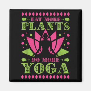 Essen Sie mehr Pflanze mehr Yoga, Vegan Magnet