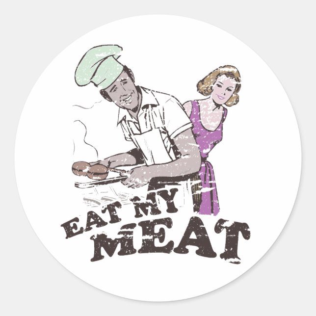ESSEN SIE MEIN FLEISCH RUNDER AUFKLEBER (Vorderseite)