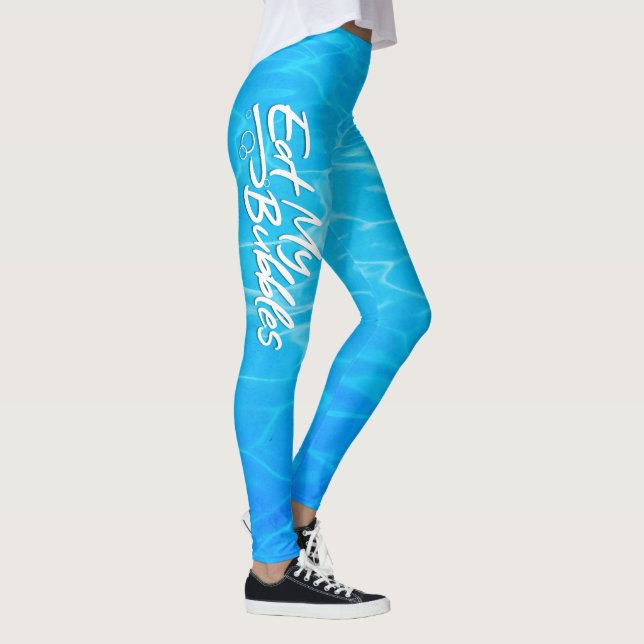 "Essen Sie meine Blasen" Coole Schwimmbadfarbe Sch Leggings (Rechts)