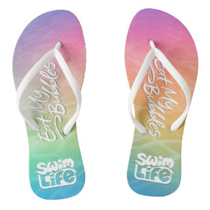 "Essen Sie meine Blasen" Einhorn Bathwater Farbe S Flip Flops