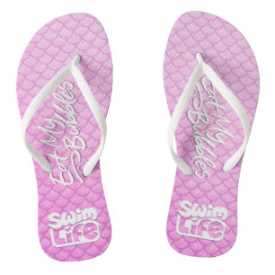 "Essen Sie meine Blasen" Pink-Waage Swim-Leben Flip Flops