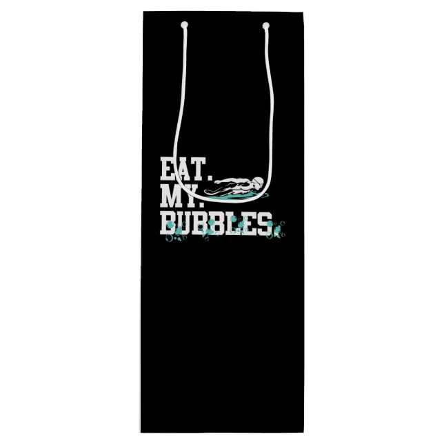 Essen Sie meine Bubbles Funny Sschwimmen Geschenk  Geschenktüte Für Weinflaschen (Vorderseite)