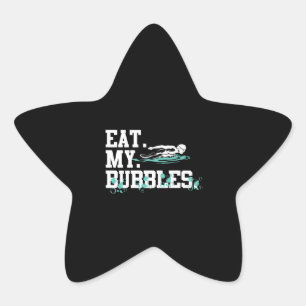 Essen Sie meine Bubbles Funny Sschwimmen Geschenk Stern-Aufkleber