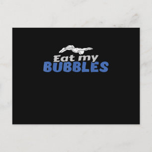 Essen Sie meine Bubbles und schwimmen Geschenke Feiertagspostkarte