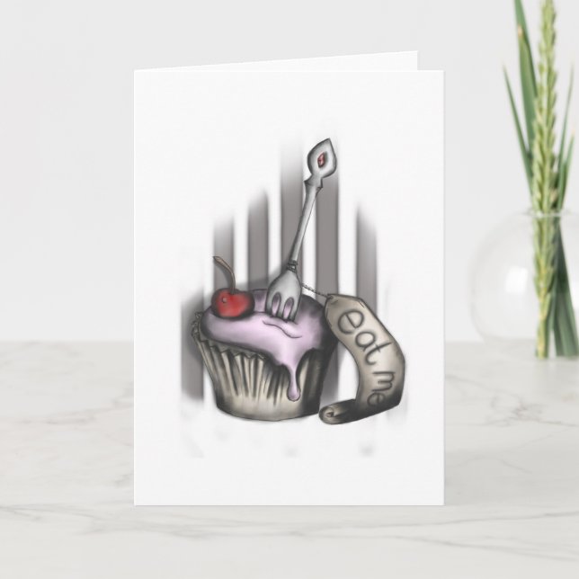 Essen Sie mich - Alice-Karte Feiertagskarte (Vorderseite)