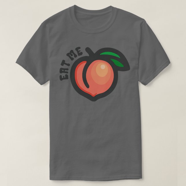 Essen Sie mich Peach Emoji T-Shirt (Design vorne)