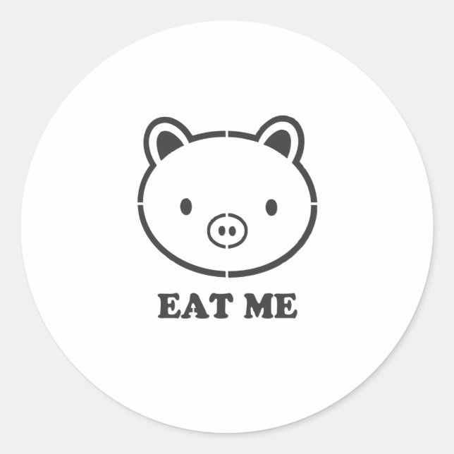 Essen Sie mich Pig Runder Aufkleber (Vorderseite)