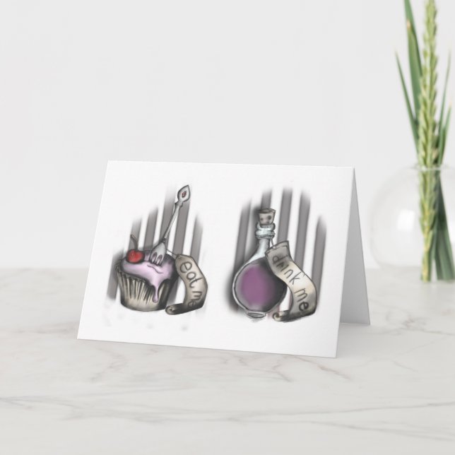 Essen Sie mich - trinken Sie mich Karte (Vorderseite)