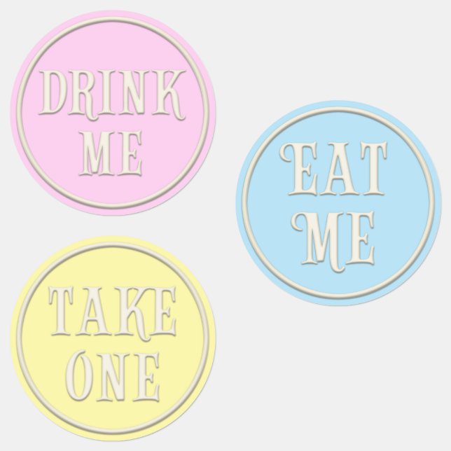 "Essen Sie mich, trinken Sie mich, nehmen Sie eins Etiketten (Gruppe)