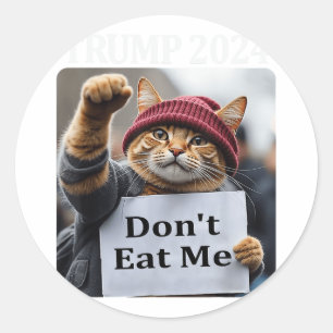 Essen Sie mir keine Katzen für Trump 2024 Runder Aufkleber