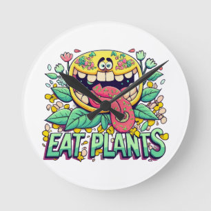 Essen Sie Pflanze Runde Wanduhr