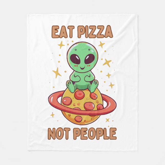 Essen Sie Pizza nicht Leute Fleecedecke (Vorderseite)
