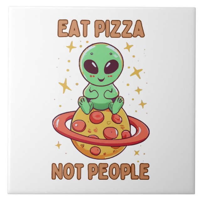 Essen Sie Pizza nicht Leute Fliese (Vorderseite)