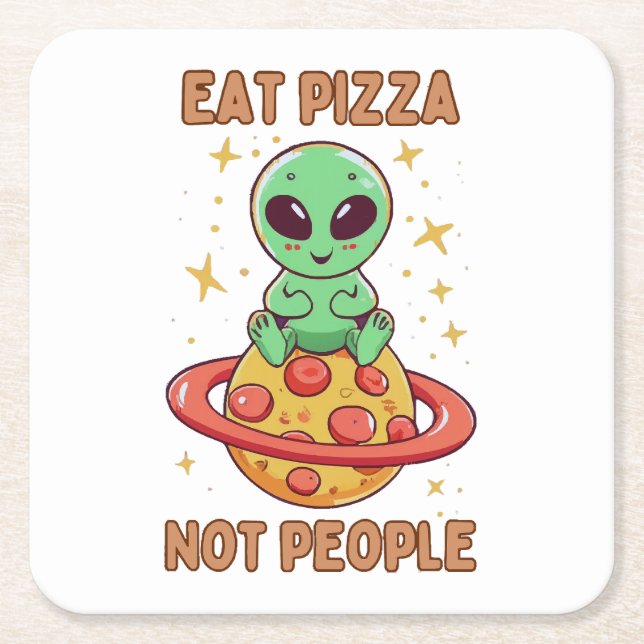 Essen Sie Pizza nicht Leute Rechteckiger Pappuntersetzer (Vorderseite)