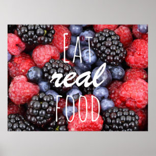 Essen Sie Real Food / Berries Foto Poster
