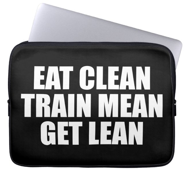 Essen Sie sauber, Zug Gemein, Lean - Workout Laptopschutzhülle (Vorderseite)