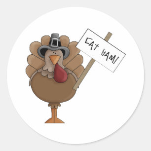 Essen Sie Schinken Runder Aufkleber