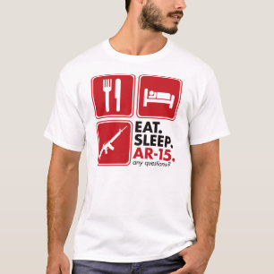 Essen Sie Schlaf AR-15 - Rot T-Shirt